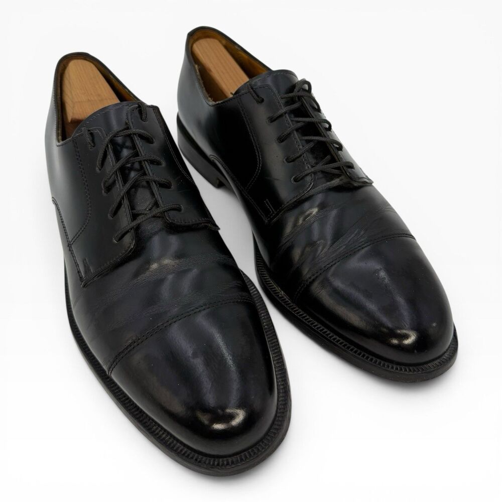 COLE HAAN City Caldwell 08330 Men's Black Dress Oxford Almond Toe Shoes Sz 9.5D